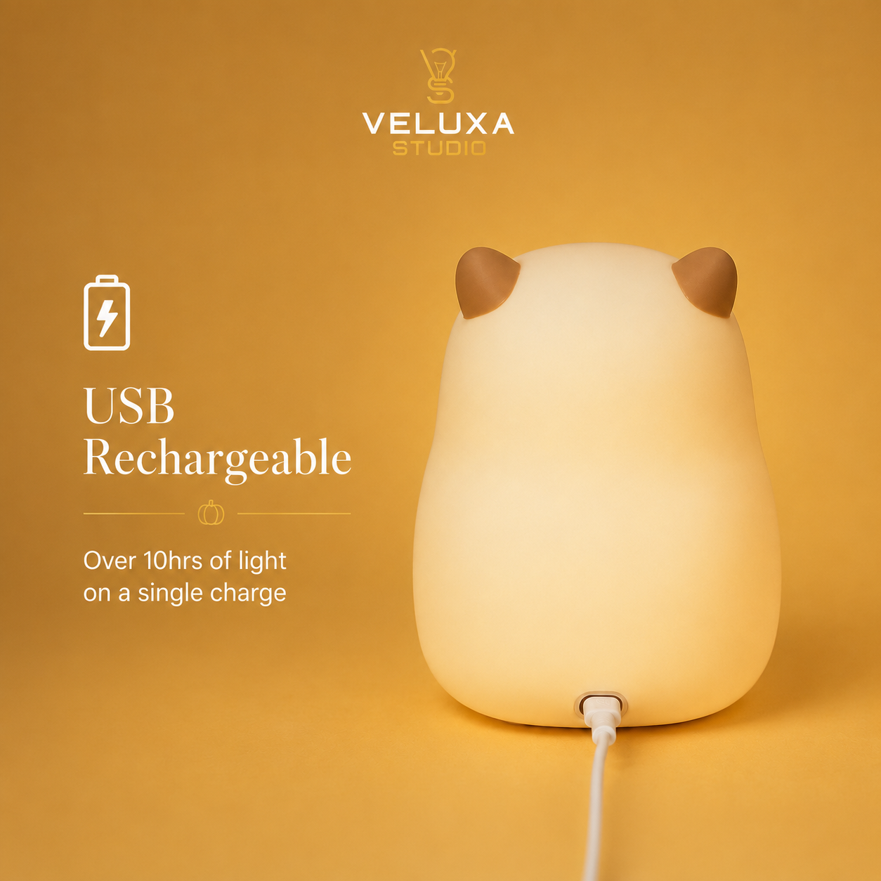 Capybara Floppie tap to activate glow night light